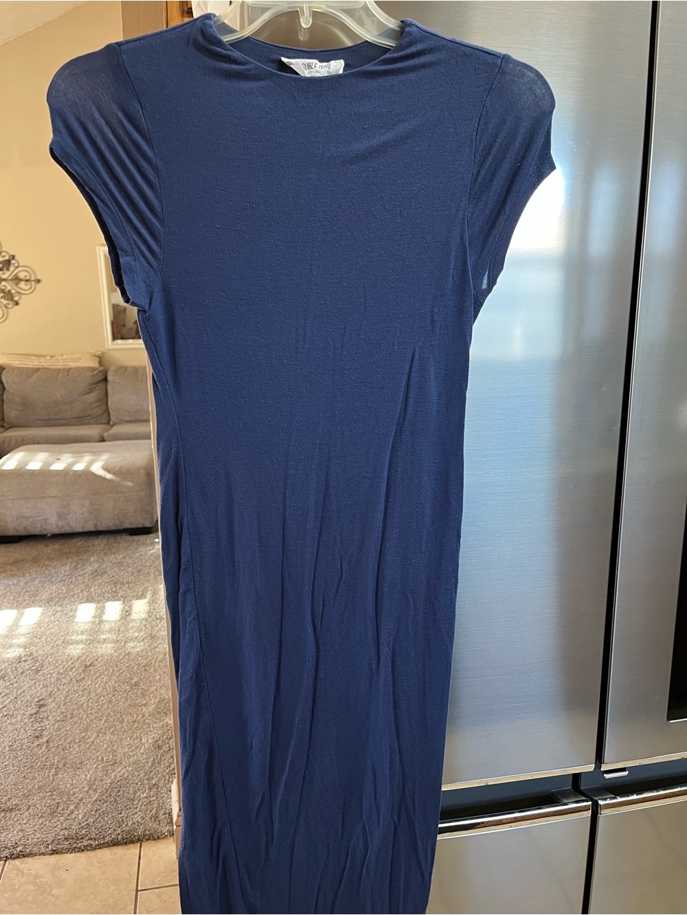 Women’s Navy Cap-Sleeve Maxi Dress